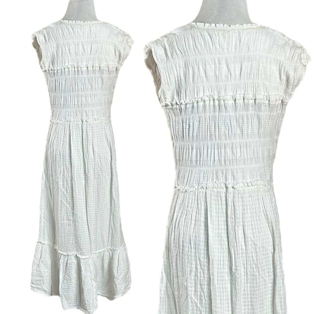 Free People Ethereal Cottage Desert Dazed Midi Dress Maxi Top Ivory Medium Boho - Picture 8 of 15